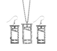 Healvian 1 Ensemble Bijoux Gothiques Halloween Pendentif et Boucles Oreilles Guillotine et Accessoires Vintage pour Fêtes et