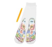 Healvian 1 Ensemble Chaussettes De Massage Illustrées Réflexologie Hommes Appareil De Massage Doigt De Pied Talon Poignée Point D' Chaussettes Tendeur Spa Polyester