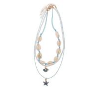 Healvian 1 Ensemble Collier Hawaïen Femme Choker Court Perles avec Pendentif Naturel Bijoux Boho Été Plage pour Valeur Décolleté