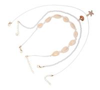 Healvian 1 Ensemble Collier Hawaïen pour Femme Choker Court Fait Main avec Coquillages Bijoux Colorés
