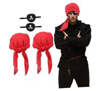 Healvian 1 Ensemble D'Accessoires De Pirate Patch Unique Masque De Crâne De Cosplay Pour Adulte Tête D'Halloween Costume Pour Bandana Médiéval