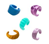 Healvian 1 Jeu Anneaux Index Multicolores Anneaux Créatifs Au Design Macaron Accessoires De Mode Pour Doigts Styles Variés 5 Pièces