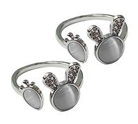Healvian 1 Jeu Bague Femme Anneaux Doigt Carotte Lapin Réglable Bijoux Élégants Et Créatifs Pour Style Unique 2 Pièces