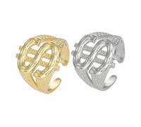 Healvian 1 Jeu Bague Hip Hop Pour Hommes Bagues Ouvertes Et Bijoux De Doigt Confortables Et Ajustables Parfaites Pour Adolescent Et Usage 2 Pièces