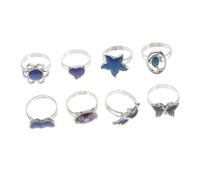 Healvian 1 jeu Bague Thermochromique Réglable Pour Enfants Bague En De Zinc Changement De Couleur Pour De Bébé Pour Femmes 8 pièces