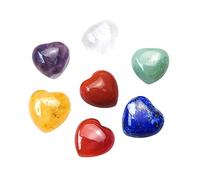 Healvian 1 Jeu Pierre Naturelle En Forme De Coeur Bijou Gemstone Décoration Intérieur Décoration Zen Joyaux Du Coeur Obsidienne Perlé Pierre D'énergie De Yoga Pierres De 7 Pièces