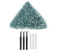 Healvian 1 lot de strass en résine avec pince à épiler, crayon, artisanat, pierres précieuses à dos plat de 3 mm pour loisirs créatifs, vêtements, chaussures, tissus, gobelets, bijoux