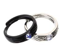 Healvian 1 Paire Bague Couple Angel et Devil Anneaux Ouverts Vintage pour Hommes et Femmes Parfait pour Amoureux