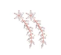 Healvian 1 Paire Boucles D'oreilles Fleur Pleines De Diamants Boucles D'oreilles Femmes Boucle D'oreille Boucles D'oreilles Pour Les Femmes Grimpeurs Rose Gold Cuivre