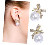 Healvian 1 Paire Boucles D'oreilles Perle Arc Goujons De Perles Boucles D'oreilles De Perles Pour Femmes Boucles D'oreilles En Perles Pour Femmes Clous Pour Femmes Alliage