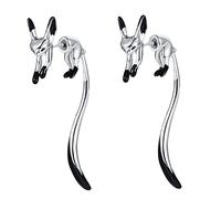 Healvian 1 Paire boucles d'oreilles renard goujons mignon boucles d'oreilles pendantes délicates pour femmes boucle d'oreille pendante pour femme cuivre argenté blanche