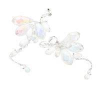 Healvian 1 Paire Boucles Oreilles Étincelant Forme de Eau avec Accessoires de Mariage Faits Main pour Femmes Clip sans Perçage Élégance pour Mariées et