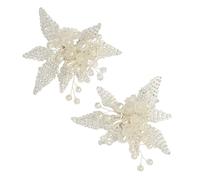 Healvian 1 Paire Bretelles de Chaussures Fleurs Décoratives avec Perles et Cristaux Ornements Amovibles pour Événements et Accessoires de Mode pour