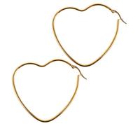 Healvian 1 Paire De Boucles D'Oreilles En Forme De Cœur Plaquées Or Créoles En Or Boucles D'Oreilles Esthétiques Pour Enfants Boucles D'Oreilles Créoles Pour Filles Boucles