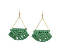 Healvian 1 Paire De Boucles D'Oreilles Festonnées Boucles D'Oreilles Décoratives Bijoux D'Oreilles Pour Femmes Boucles D'Oreilles Tissées Chics Pendentifs