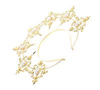 Healvian 1 Pc Bandeau Halo de Notre-Dame casque de déesse du soleil bandeau de mariage casque d'or coiffe d'or hair charms hair toppers bandeau de fer accessoire pour cheveux le fer Golden