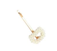 Healvian 1 Pièce Barrette à Cheveux Perles Imitation Lettre Dorée Accessoire Élégant pour Femmes et Pince Décorative pour Coiffure pour Toutes Occasions