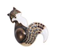 Healvian 1 Pièce Broche Renard Dame Mode Nom Épingles Épingle à Nourrice Broche Rétro Élégante Bijoux Broches Broche Millésime Broche Perle Vintage Broches De Broche Vintage Alliage Noir
