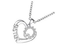 Healvian 1 Pièce Collier Soeurs D'amour Collier Simple Chaîne De Cou Pour Femme Bijoux De Cou Chics Chaîne De Clavicule Pendentif Cou Créatif Chaîne De Cou Simple Alliage Silver