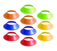 Healvian 10 Cônes de Football en Plastique PE pour Entraînement Sportif, 10 Pièces, Augmentent la Vitesse Flexibilité des Joueurs, Exercices de Football