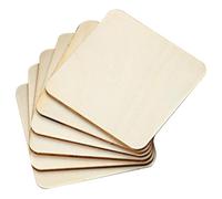 Healvian 10 Morceaux de Bois Brut Carrés 15 CM pour Bricolage Planches Naturelles Non Traitées Tranches en Bois DIY pour Décoration Peinture et Loisirs Créatifs