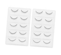Healvian 10 paires Faux Cils Denses Courts Croisés pour Femmes Effet Naturel et Recourbé Maquillage pour Soirée et Usage Professionnel