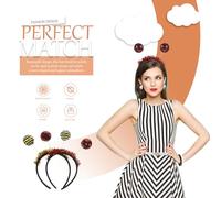 Healvian 10 Pièces Bandeau Halloween Insecte avec Balles et Abeille Pailletées Tête Ressort pour Adultes et Accessoire Coiffure Carnaval Cosplay