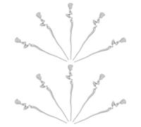 Healvian 10 Pièces Bâtonnets à Cheveux Chinois en Alliage de Zinc Argenté Surface Irrégulière et Design Géométrique Unique, Accessoires pour Cheveux Pratiques et Artistiques pour Occasions
