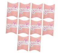 Healvian 10 Pièces Boîtes à Papier Kraft Forme de Coussin pour Saint Valentin Décorations de Fête Anniversaire Mariage de Bijoux Sucreries Couleur Rose
