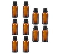 Healvian 10 pièces Lot de Flacons Huile Essentielle Verre Ambré avec Bouchon Grand Format et Réducteur Orifice Bouteille Portable pour Parfum et Échantillons Anti-fuite et Pratique pour