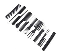 Healvian 10 Pièces Peigne de coiffure hair charms hair toppers peigne double face peigne de coiffeur peigne à cheveux de coiffeur peignes de coupe de cheveux peignes antistatiques Black