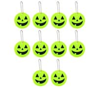 Healvian 10 Pièces Pendentifs Réfléchissants Citrouille en PVC Jaune pour Sécurité Nocturne en Cyclisme, Décoration Légère et Portable à Suspendre Paquet ou Clés