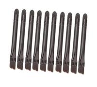 Healvian 10 pièces Pinceaux Double Embouts pour Maquillage Yeux Brosse à Paupières et Sourcils Inoxydable et Lot