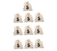 Healvian 10 pièces Toile à Cordon de Serrage Sacs Cadeaux Anniversaire avec Motif Lettre Pochettes Cadeaux Réutilisables pour Fête et Surprise Invités