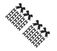 Healvian 100 Pièces Nœuds en Ruban Noir Faits la Main pour Emballage de Bonbons, Décoration d'anniversaire, Polyester, Facile à Attacher Enlever, pour Fête et Présent