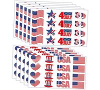 Healvian 10feuilles Autocollants Tatouage Visage Pour Fête Indépendance Autocollants Lavables Tatouages Faciaux Variés Décoration Visage Fille