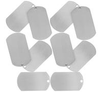 Healvian 10pièces Médailles pour Animaux Acier Inoxydable Étiquettes Métalliques Blanches pour Chien Plaques Identification DIY avec Surface Lisse Fixation