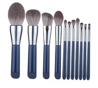 Healvian 11 pièces Kit Pinceaux Maquillage avec Manches Bois Pratique pour Débutantes Brosses Yeux et Fond de Teint Outil Cosmétique et Portable