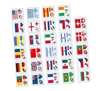 Healvian 116 pièces Autocollants Visage Drapeaux Imperméables Décoration Temporaire Corps Bras Patriotique pour Événements Sportifs