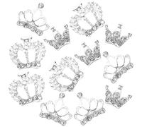 Healvian 12 Clous D’Ongles Cristal Couronne 3D Décorations Nail Art DIY Accessoires Manucure Scintillants Pack 12 Pièces pour Ongles Créatifs Décoration Ongles Fête et Quotidien