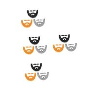 Healvian 12 Ensembles Set Barbe et Sourcils Faux Autocollants Accessoires Adhésifs Réalistes pour Costume Vieil Homme Cosplay Mascarade Halloween