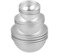Healvian 12 Moules Demi-Sphère en Alliage D’Aluminium pour Bain et Loisirs Créatifs Moules Hémisphériques 3 Tailles pour Boules de Bain et Pâtisserie