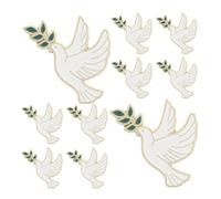 Healvian 12 Pièces Broche Oiseau la Paix avec Rameau D'olivier en Alliage de Zinc, Léger et Élégant, Épingle à Foulard pour Tenue Décontractée ou Formelle