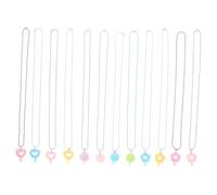 Healvian 12 Pièces décors de fête pour enfants chaîne de cou à charme sucette d'anniversaire accessoires enfant pour filles collier pendentif Acrylique
