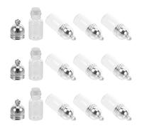 Healvian 12 Pièces Lot de Breloques Suspendues Forme de Flacon Transparent Mini-pendentifs Verre avec Trou de Suspension Décoratifs pour Huiles Essentielles Amulettes ou Cadeaux Invités