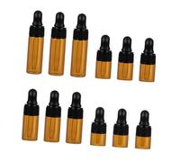 Healvian 12 pièces Lot de Flacons Miniatures Verre Marron avec Pipette Bouteilles Vides pour Huiles Essentielles Chimie Contenances Portables et Durables