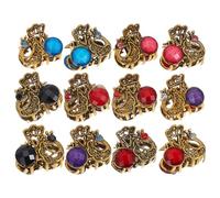 Healvian 12 pièces Pinces à Cheveux Vintage Petites Pinces Griffes Alliage et Acrylique Accessoires Solides et Confortables pour Cheveux Fins et Épais