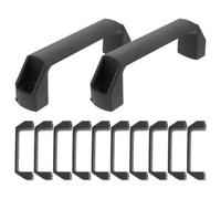 Healvian 12 Pièces Poignée de Meuble en Plastique, Centre 90mm, Moderne | Profil Carré Biseauté, Surface Lisse Résistante à Saleté, Usage Garage et Milieux Commerciaux