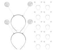 Healvian 12 -têtes antennes d'extraterrestres martiens argentés - accessoires scintillants pour cosplay et Halloween