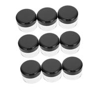 Healvian 15 Pièces Boîtes à Crème Yeux avec Couvercles Contenants Cosmétiques Ronds Noirs Petits Flacons Vides pour Produits de Soin et Maquillage Stockage Portable et